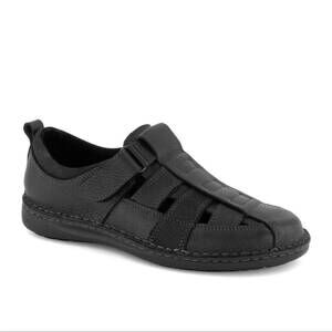 NEW FERRATO men's leather sandals in black